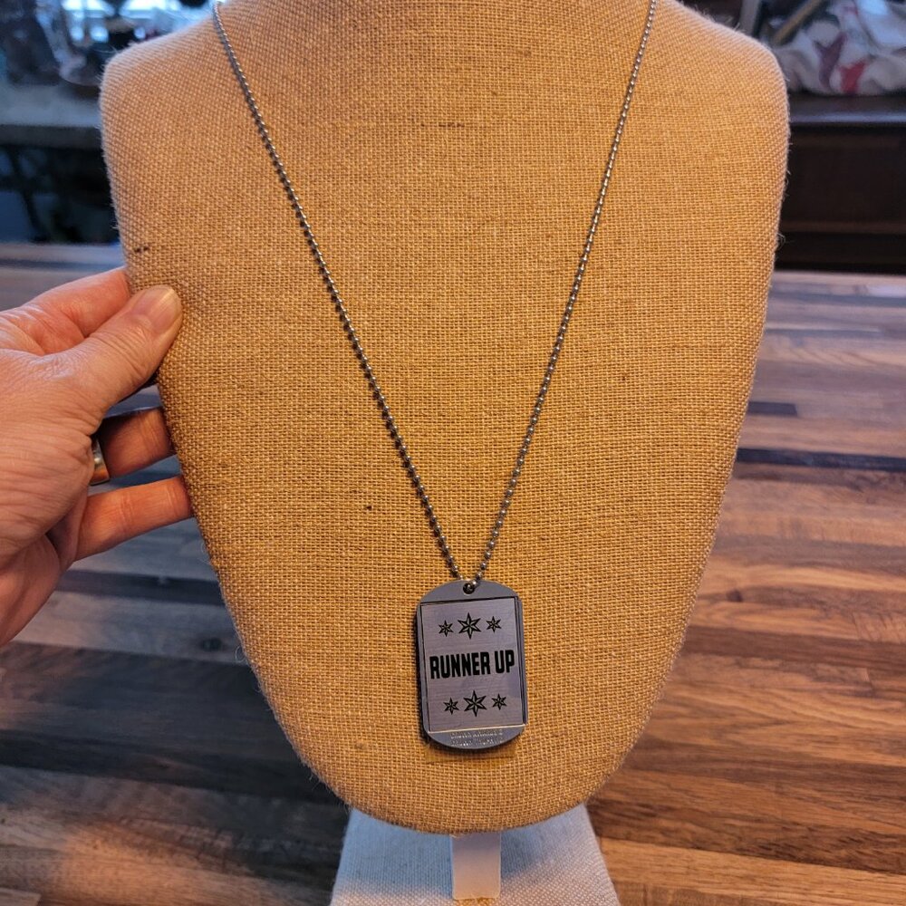Silver Runner Up Medallion Necklace